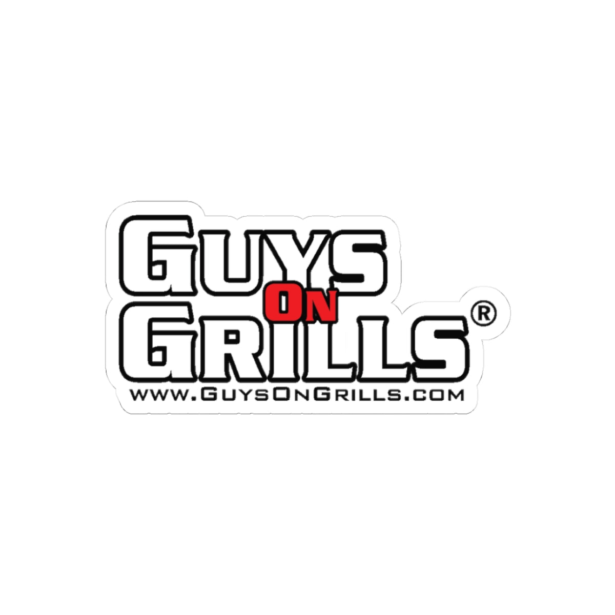 Guys On Grills Logo Sticker - White