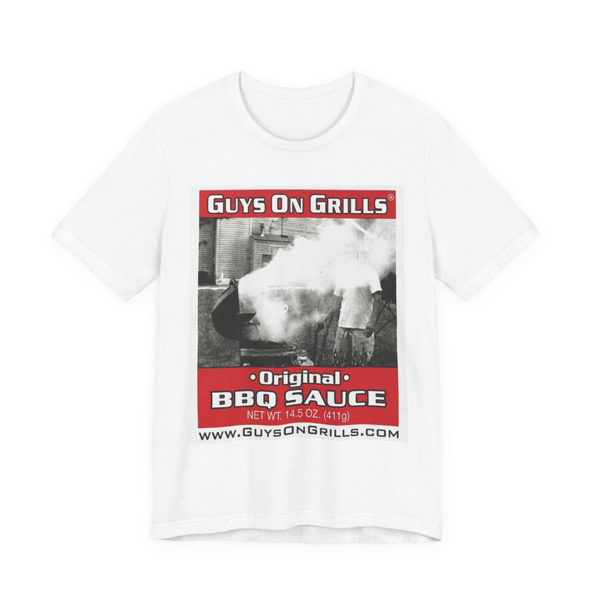 Guys On Grills BBQ Sauce T-Shirt — Retro Barbecue Label Grill Tee